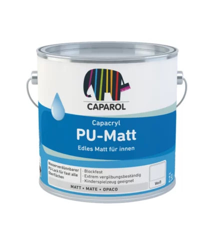 Pokrivna boja za drvo i metal CAPAROL Capacryl PU-Matt 0,75L Bijela