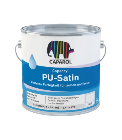 Pokrivna boja za drvo i metal CAPAROL Capacryl PU-Satin 0,75L Bijela